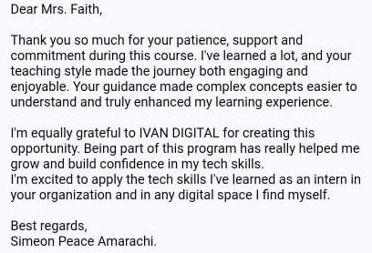 Student testimonial